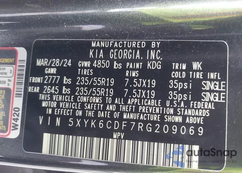 2024 Kia Sportage X-Line from USA, damaged, VIN 5XYK6CDF7RG209069